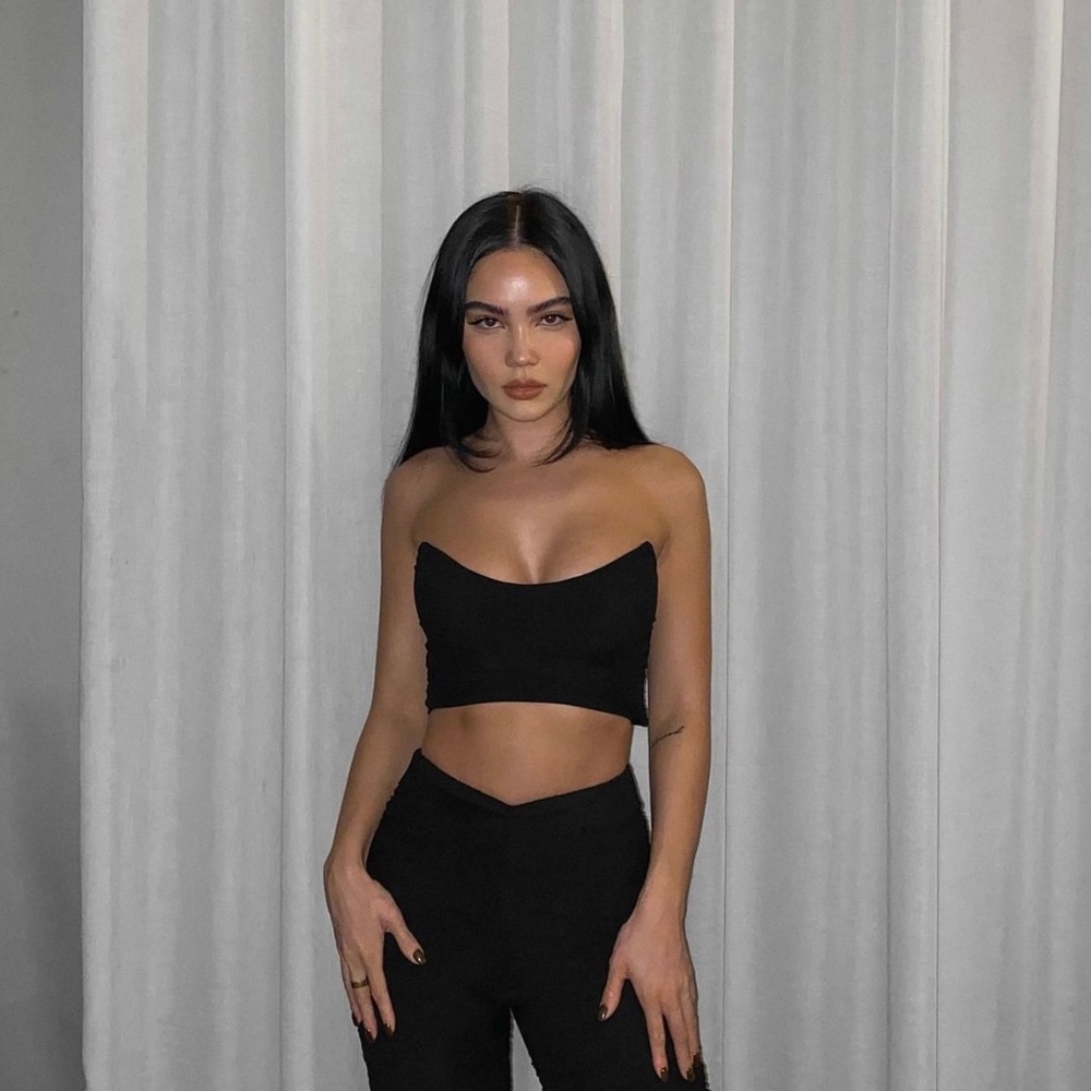 Oh Polly desired ruched bandeau mesh top